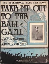 Load image into Gallery viewer, 1908 Take Me Out To The Ball Game Original Sheet Music Ida Burt Laurence Cover