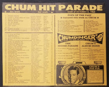 Load image into Gallery viewer, 1963 1050 Chum Chart Radio Station Survey Music Toronto Jimmy Gilmer