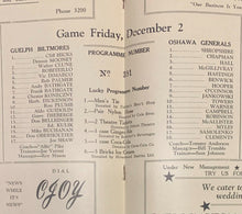 Load image into Gallery viewer, 1949 OHA Major Junior A Hockey Program Guelph Biltmores vs Oshawa Generals