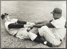 Load image into Gallery viewer, C 1950 B&W Photo Jackie Robinson + Pee Wee Reese Brooklyn Dodgers MLB Baseball