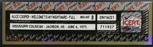 Load image into Gallery viewer, 1975 Alice Cooper Welcome To My Nightmare Full Concert Ticket Mississippi iCert