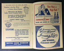 Load image into Gallery viewer, 1945 Yankee Stadium Baseball Program New York Yankees vs Cleveland Indians Vtg