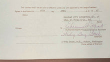 Load image into Gallery viewer, 1967 Kansas City Athletics Season Contract MLB Baseball Coach Wes Stock Signed
