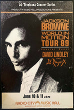 Load image into Gallery viewer, Jackson Browne Signed Poster World In Motion Tour 1989 Vintage Autographed