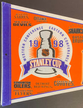 Load image into Gallery viewer, 1998 NHL Stanley Cup Playoffs Detroit Red Wings Hockey Pennant Vintage