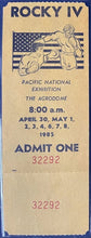 Load image into Gallery viewer, 1985 Rocky IV Filming Full Ticket Boxing Rocky Balboa vs Ivan Drago Rare Vintage