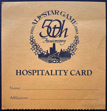 Load image into Gallery viewer, 1983 MLB All-Star Game VIP Hospitality Card Chicago Comiskey Park Baseball