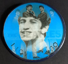 Load image into Gallery viewer, The Beatles Blue Vari-Vue Flicker Pinback Button Vintage Fab 4 Ringo Starr