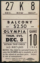 Load image into Gallery viewer, 1966 Detroit Olympia Historic NHL Hockey Program + Ticket Howe's 1500th Game