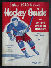 Load image into Gallery viewer, 1949 Hendy Hockey Guide Rules Records and Schedule + Who's Who in Hockey NHL