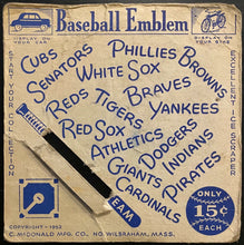 Load image into Gallery viewer, 1952 MLB Baseball Emblem Washington Senators Vintage Promo Ice Scraper McDonald