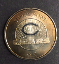 Load image into Gallery viewer, Budweiser Bears NFL Super Bowl XX Commemorative Medallion Copper Contest + Card