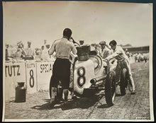Load image into Gallery viewer, 1929 NEA Type 1 Photo Race Car Driver Tony Gulotta Makes A Pit-Stop Vintage