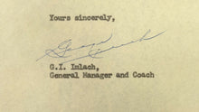 Load image into Gallery viewer, 1968 Punch Imlach Autographed Signed Letter Toronto Maple Leafs NHL Hockey VTG