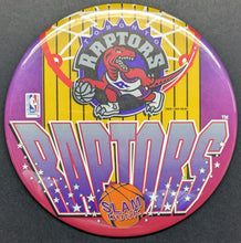 Load image into Gallery viewer, Toronto Raptors Inaugural Season 6" Oversized Pinback Basketball NBA Button 1995