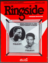Load image into Gallery viewer, 1985 Mark Holmes vs Jorge Amparo Middleweight Boxing Ringside Program Magazine