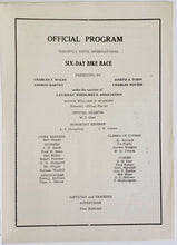 Load image into Gallery viewer, 1937 9th International 6 Day Bike Race Program Toronto Mutual Street Arena