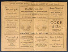 Load image into Gallery viewer, 1931 Ottawa Auditorium Hockey Program Montreal Canadiens vs Senators Hainsworth