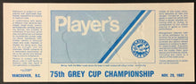 Load image into Gallery viewer, 1987 CFL Grey Cup Ticket BC Place Stadium Edmonton Eskimos vs Toronto Argonauts