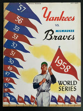 Load image into Gallery viewer, 1958 MLB Baseball Vtg World Series Program New York Yankees v Milwaukee Braves
