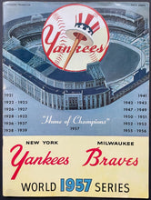 Load image into Gallery viewer, 1957 World Series Game 6 Program New York Yankees vs. Milwaukee Braves VTG MLB