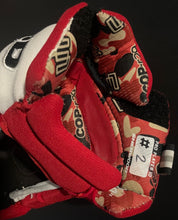 Load image into Gallery viewer, 2022 Matthew Tkachuk Game Worn Sherwood Code V Hockey Gloves Calgary Flames NHL