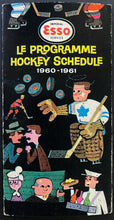 Load image into Gallery viewer, 1960-61 NHL Hockey Schedule Esso Vintage Imperial Oil Gasoline Bruins Leafs