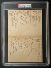 Load image into Gallery viewer, 1939 New York Giants Team Signed Sheet Autographed x19 Mel Ott + Hubbell PSA/DNA