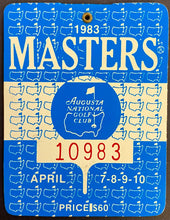 Load image into Gallery viewer, 1983 Masters Golf Tournament Celluloid Badge PGA Tour Seve Ballesteros Wins 2nd