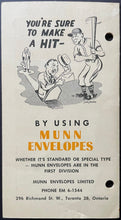 Load image into Gallery viewer, 1959 Toronto Maple Leafs Munn CO. International League Baseball Pocket Schedule