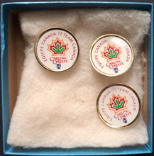 Load image into Gallery viewer, 1977 Team Canada Cufflinks + Lapel PIn Team Issued World Ice Hockey Championship