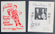 Load image into Gallery viewer, 1962 NHL + Moose Jaw Canucks Metro Prystais Vintage Double Christmas Card