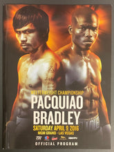 Load image into Gallery viewer, 2016 Welterweight Championship Boxing Program + Ticket Pacquiao vs Bradley