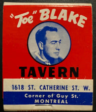 Load image into Gallery viewer, Original Toe Blake Tavern NHL Hockey Montreal Canadiens Vintage Matchbook Habs