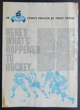 Load image into Gallery viewer, 1959 NHL Sheet Insert - Toronto Telegram, TV Weekly Promotion Of O'Keefe Brewery