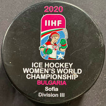 Load image into Gallery viewer, 6 Different IIHF World Championship Game Hockey Pucks Bulgaria 2018-2020
