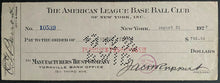 Load image into Gallery viewer, 1927 Jacob Ruppert + Ed Barrow Signed NY Yankees Check Autographed Cheque JSA