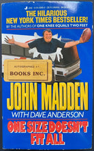 Load image into Gallery viewer, John Madden Autographed Signed One Size Doesn't Fit All Book NFL Football JSA