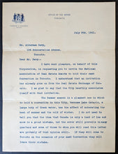 Load image into Gallery viewer, 1912 City of Toronto Letterhead Typed Letter Signed By Mayor Thomas L. Church