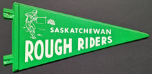 Load image into Gallery viewer, 1960s Saskatchewan Rough Riders Plastic Mini Pennants CFL Canadian Football