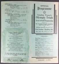 Load image into Gallery viewer, 1932 Canadian Women's Summer Olympics Trials Track & Field Program Hamilton