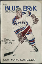 Load image into Gallery viewer, 1953-54 New York Rangers NHL Hockey Blue Book Media Guide Rookie Johnny Bower