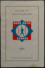 Load image into Gallery viewer, 1961 Babe Ruth League Rules Booklet MLB New York Yankees Bambino HOFer Vintage