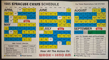 Load image into Gallery viewer, Doug Ault Signed Autographed 1985 Syracuse Chiefs Pocket Schedule Baseball