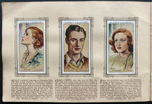 Load image into Gallery viewer, 1934 Vintage John Player Tobacco Cigarette Cards Album Of Film Stars Original