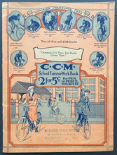 Load image into Gallery viewer, Vintage 1924 CCM Exercise Book Scribbler Notebook Bicycles Racing Sports Old