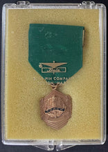 Load image into Gallery viewer, 1968-69 Vintage Track Medal + Green Ribbon + Original Display Case Antique