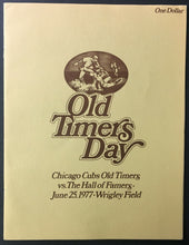 Load image into Gallery viewer, 1977 Wrigley Field Baseball Program Chicago Cubs Old Timers vs Hall Of Famers