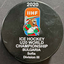 Load image into Gallery viewer, 6 Different IIHF World Championship Game Hockey Pucks Bulgaria 2018-2020