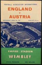 Load image into Gallery viewer, 1962 FIFA England Austria Soccer Friendly Program Wembley Stadium London Vintage